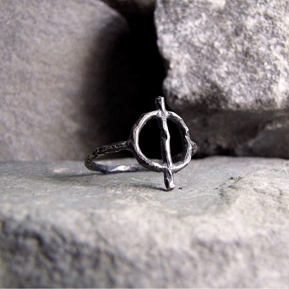 Alchemy SALT Symbol Handmade Artisan Solid Sterling Silver Alchemist Ring - Picture 1 of 6